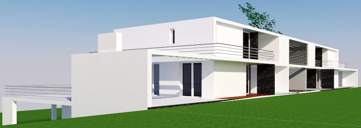 Terreno com 2 casas geminadas com vista para o mar em Sintra não terminada.