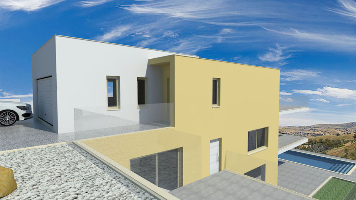 Terrain pour la construction de la villa avec le projet approuvé
